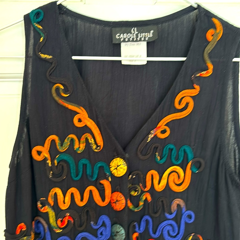 Bohemian Maxi Dress/ Autumnal colors Carole Little Petites Sz4